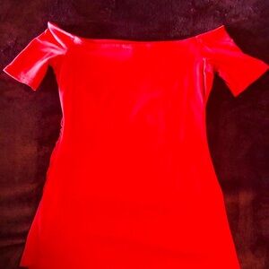 Bright red off the shoulder shirt WHBM